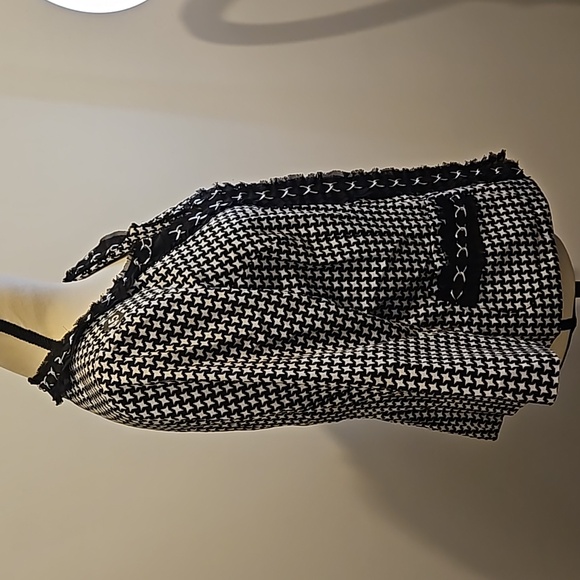 Marina Luna Black & White With Lace & Pockets Blazer Jacket Size L #W-736 - Picture 2 of 12